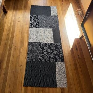 Kate spade black and white floral polka dot color block scarf